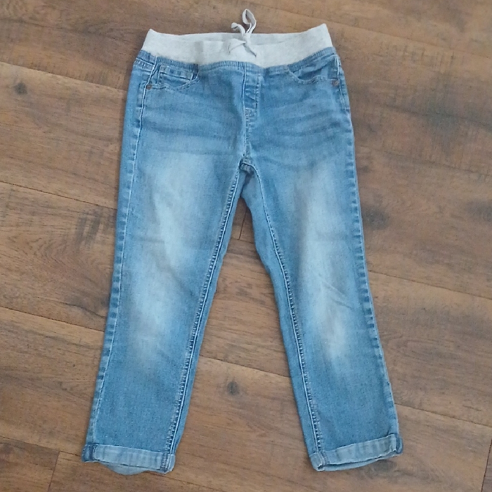 Justice Blue Jeans with Gray Waistband